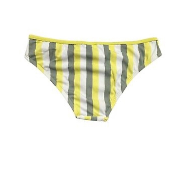 Women's Medium Coverage Hipster Bikini Bottom - Kona Sol Yellow Stripe, M 8-10 - Picture 1 of 5